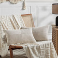 Fancy Homi 2 Packs Neutral Taupe Lumbar Decorative Throw Pillow Covers 16x28 by Fancy+Homi
