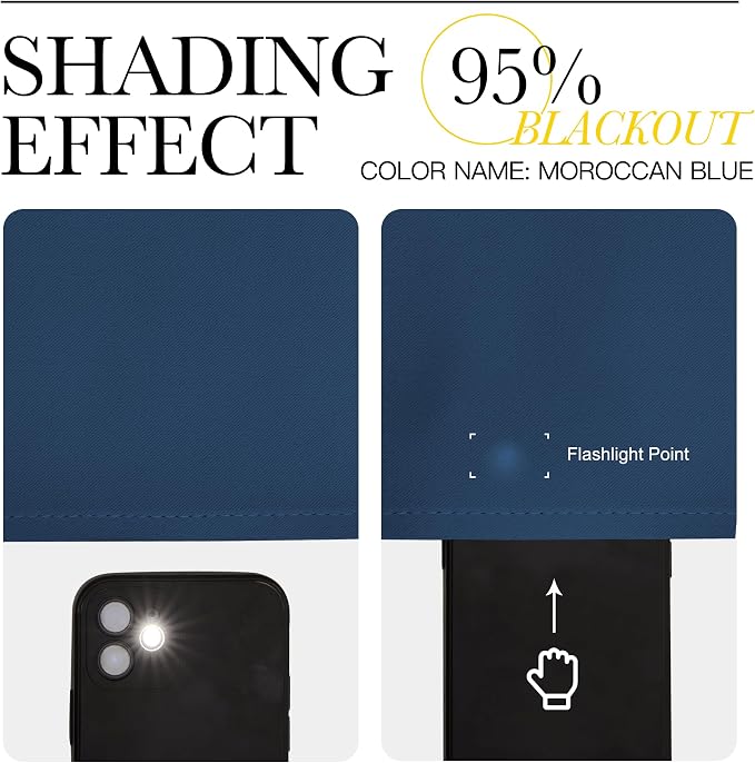 NICETOWN Moroccan Blue Room Darkening Curtains 90 inch Length - Image 7