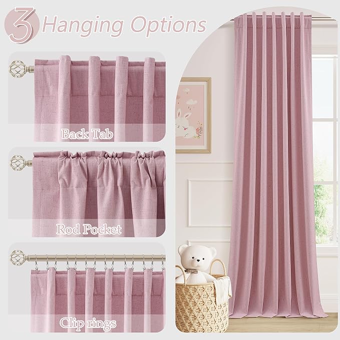 Guken 100% Blackout Curtains 84 Inch Length 2 Panels Set - Image 6