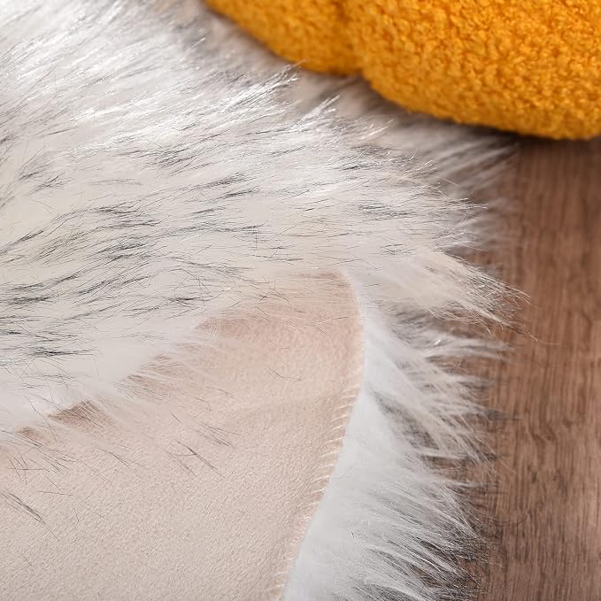 Goolela Sheepskin Area Rug 5x8 Fluffy Fuzzy Furry Rug - Image 6