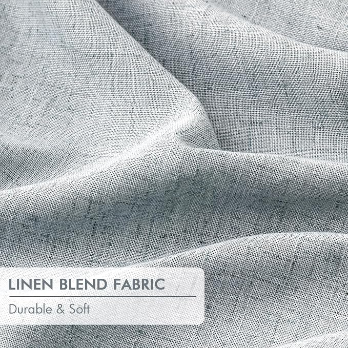 MIULEE Grayish Blue Pinch Pleated 100% Blackout Curtains 40x108 Inches | Room - Image 6
