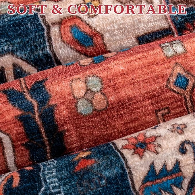 SERISSA 10x14 Washable Non Slip Boho Area Rug - Image 5