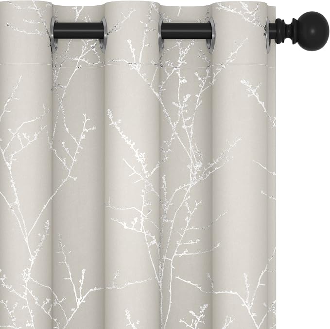 Deconovo Beige Blackout Curtains, Boho Farmhouse Curtain, Thermal Insulated by Deconovo