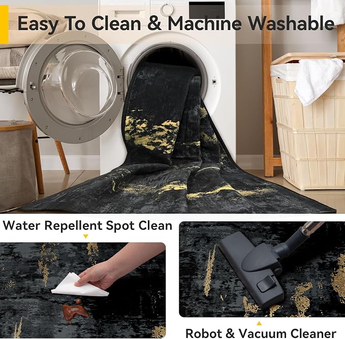 Washable Area Rugs 2x9 Non-Slip Modern Abstract Soft - Image 6
