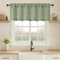 OVZME Green Valance for Windows, Light Filtering Faux Linen Textured Small by OVZME