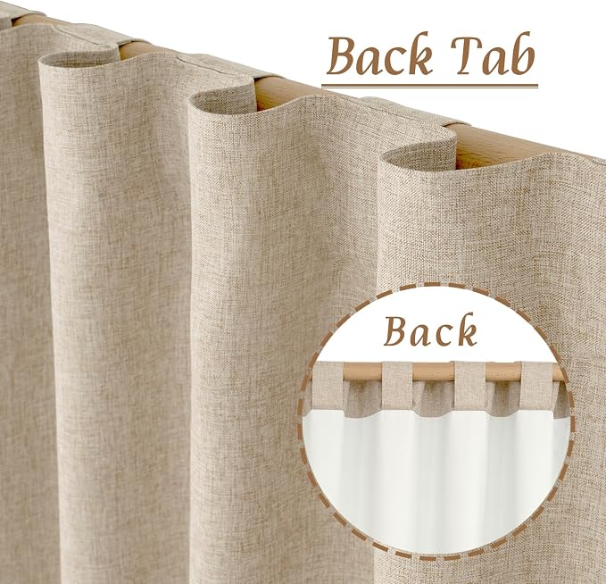 Full Blackout Linen Window Curtains - Image 2