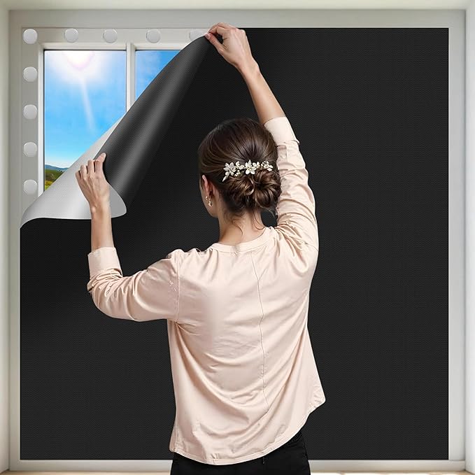 100% Blackout Curtains for Bedroom 2 Pack 118"x57" Portable Window Blinds Cover by ZUNGOUMC