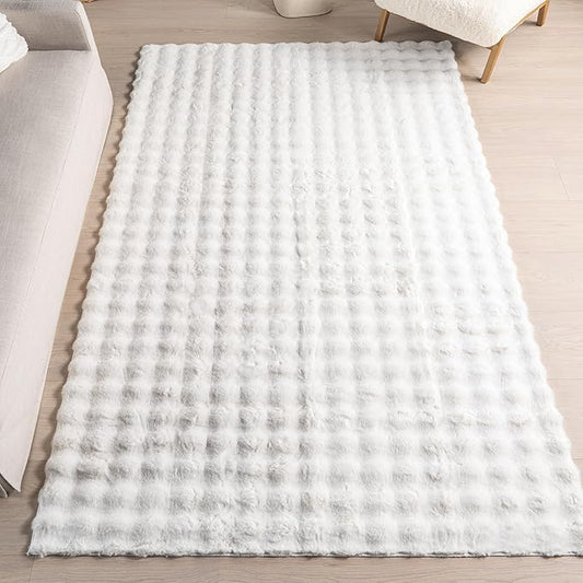 nuLOOM 3'9" x 6' Cozy Plush SuperiorWash Area Rug, Machine Washable, Non-Slip, Soft Fluffy Shag Carpet for Living Room Bedroom Kids Room Nursery Home Decor, Jeni White