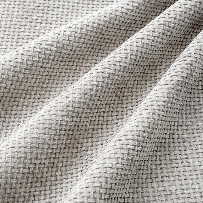 MIULEE Soft Decorative Chenille Pillow Covers Light Gray 18x18 Pack of 4 | - Image 3