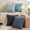 Fancy Homi Set of 4 Blue Decorative Throw Pillow Covers 16x16 Inch by Fancy+Homi