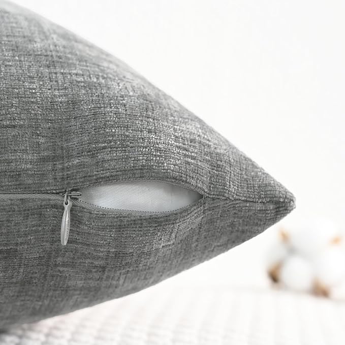 CaliTime Decorative Couch Throw Pillow Covers 20 X 12 Inches Medium Grey | Pack - Image 3