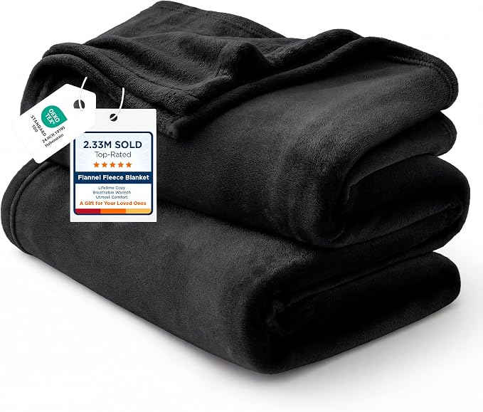Bedsure GentleSoft Fleece Blanket Twin Size Black by Unknown