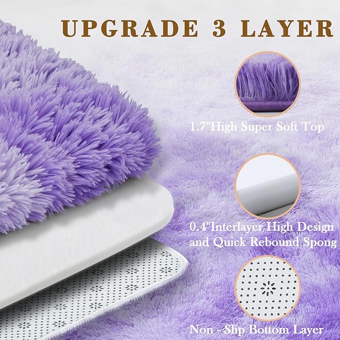 Rugs for Living Room 8x10, Alfombras para Salas Fluffy Shag Large Fuzzy Plush - Image 6