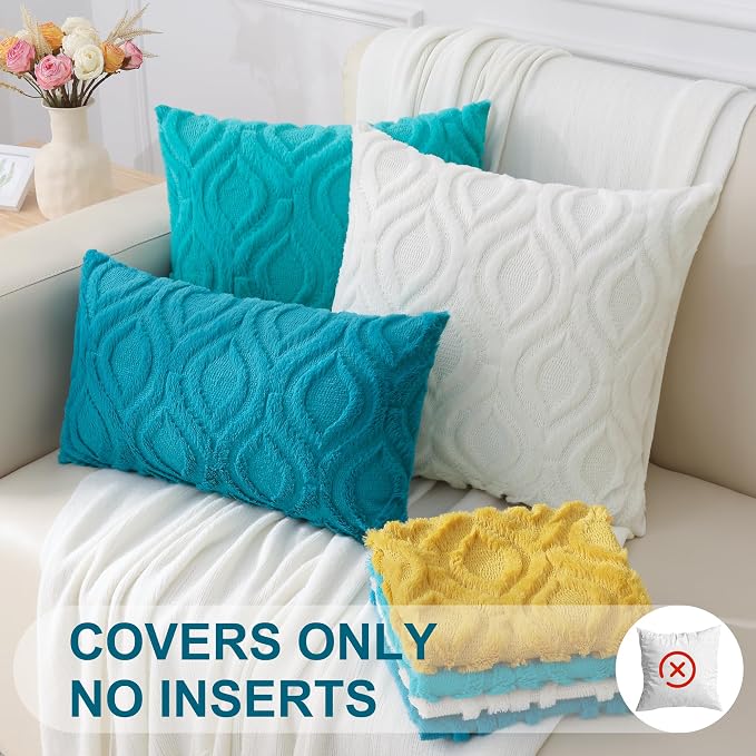 decorUhome Summer Throw Pillow Covers 22x22 Inch Set of 2, Soft Plush Faux Wool - Image 7