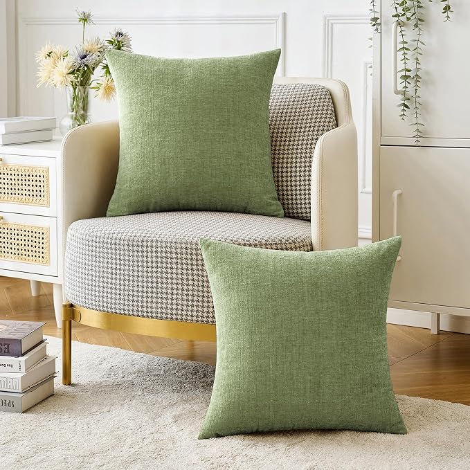 MIULEE Pack of 2 Couch Throw Pillow Covers 18x18 Inch Spring Soft Sage Green - Image 5