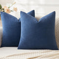 MIULEE Navy Blue Chenille Couch Throw Pillow Covers, 18x18 | Set of 2, Soft by MIULEE