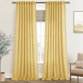 Gold Curtains for Living Room Back Tab Modern Farmhouse Semi Sheer Curtains 120 by Jolilight