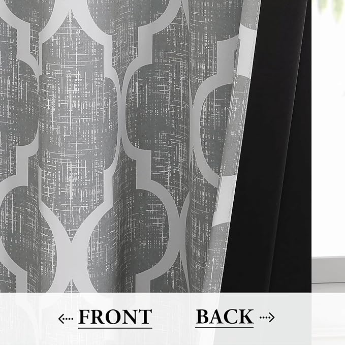 Beauoop 100% Blackout Curtains 45 Inches Long 2 Panels - Image 3