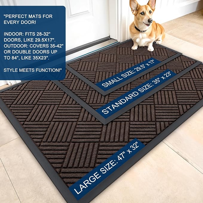OLANLY Front Door Mat Outside Entrance 47x23, Waterproof Heavy-Duty Doormat | - Image 2