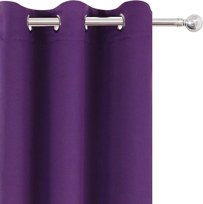 Purple Blackout Curtains 40 x 63 Inch Length/Set of 2 Curtain Panels/Thermal - Image 8