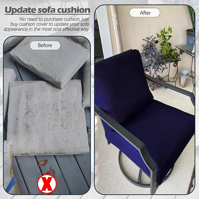 Sqodok Outdoor Cushion Covers 24x24 inch, Wicker Chair - Image 8