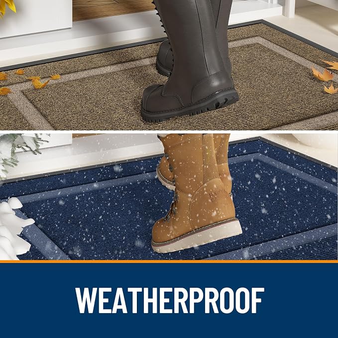OLANLY Front Door Mat Outside 71x23, All-Season Heavy-Duty Rubber Doormat | - Image 2