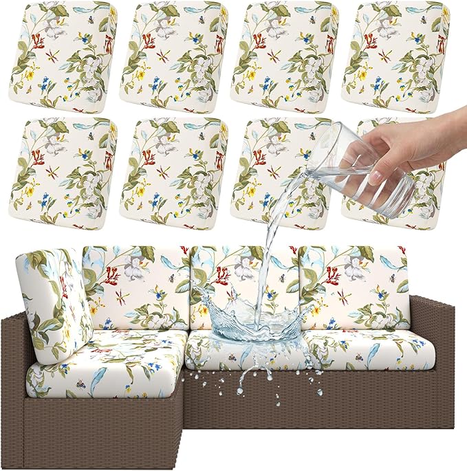 Smiry Waterproof Patio Cushion Covers, Stretch Outdoor Furniture Covers | Couch by Smiry