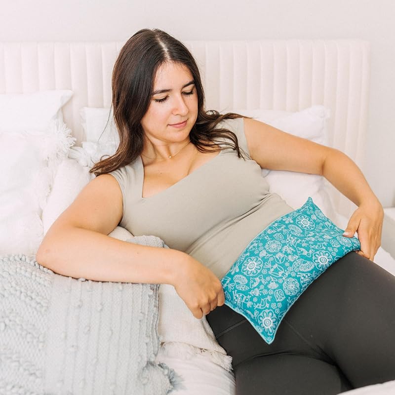 Large Microwave Heating Pad with Flax Seed, Scented or Unscented, Good For Back Pain or Cramps, Moist Heat Therapy or Ice Pack, Microwavable Bean Bag, 6" x 12" (Red and Black, Lavender & Chamomile)