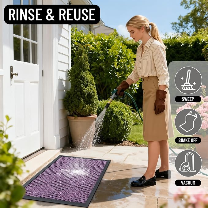 OLANLY Front Door Mat Outside Entrance 47x23, Waterproof Heavy-Duty Doormat | - Image 8
