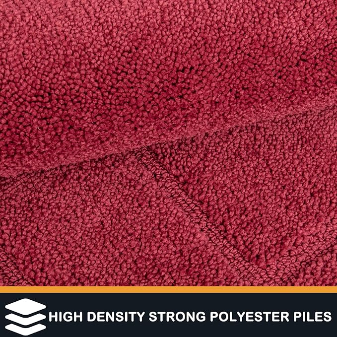 PURRUGS Dirt Trapping Door Mat 24" x 35.5", Non-Slip/Skid Machine Washable Entryway Rug, Dog Doormat, Super Absorbent Welcome Mat for Muddy Wet Shoes and Paws, Burgundy Red