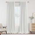 Guken White 100% Blackout Linen Curtains 52 Inch Wide by 114 Inch by Guken