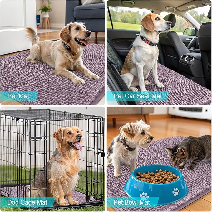 OLANLY Dog Door Mat for Muddy Paws 32x20, Super Absorbent Chenille Mud Mat | - Image 7