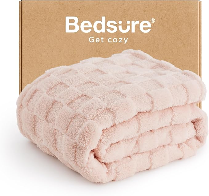 Bedsure GentleSoft Light Pink Throw Blanket by BEDSURE
