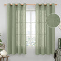 Sheer Linen Curtains 63 inches Long by LAMIT