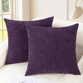 CaliTime Throw Pillow Covers Decorative 24 X 24 Inches Pack of 2 Cozy Chenille by CaliTime