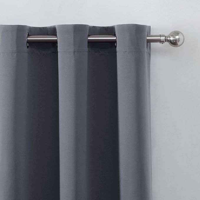 LEMOMO Grey Blackout Curtains for Bedroom Room Darkening Curtains/38 x 54 Inch - Image 7