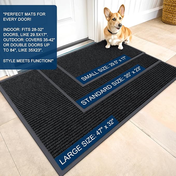 OLANLY Front Door Mat 47x23, Waterproof Heavy-Duty Indoor Outdoor Doormat | - Image 2