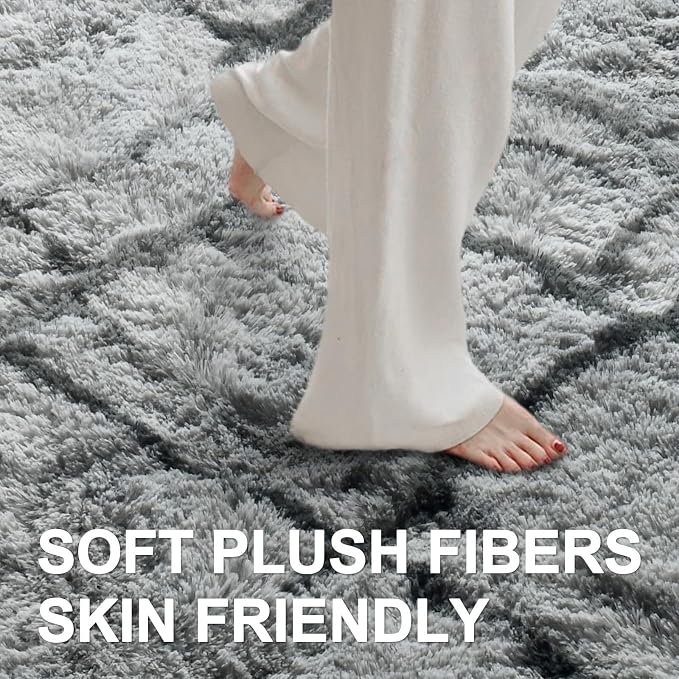 8x10 Ft Extra Large Shag Rugs for Living Room, Tie Dyed Ultra Soft Fluffy Furry - Image 4