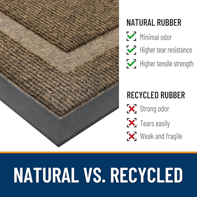 OLANLY Front Door Mat Outside 71x23, All-Season Heavy-Duty Rubber Doormat | - Image 4