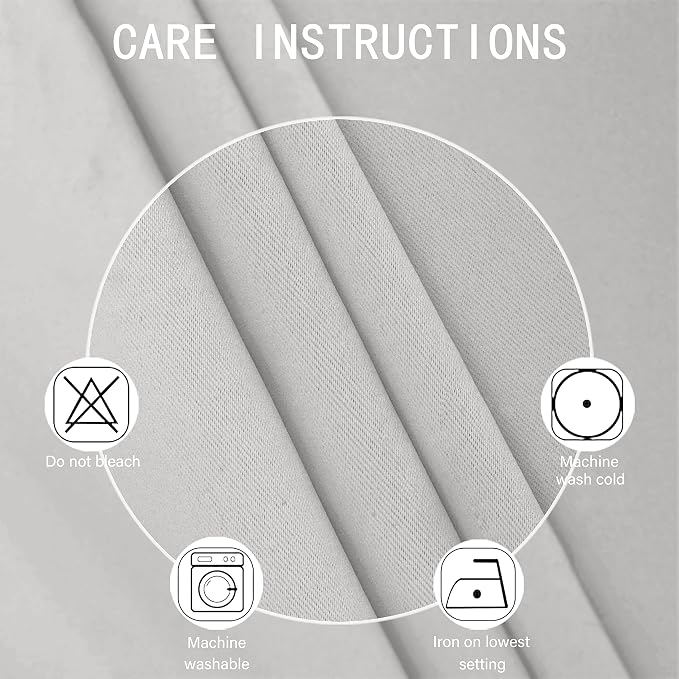 Light Grey Blackout Curtains 34 x 84 Inch Length/Set of 2 Curtain - Image 4