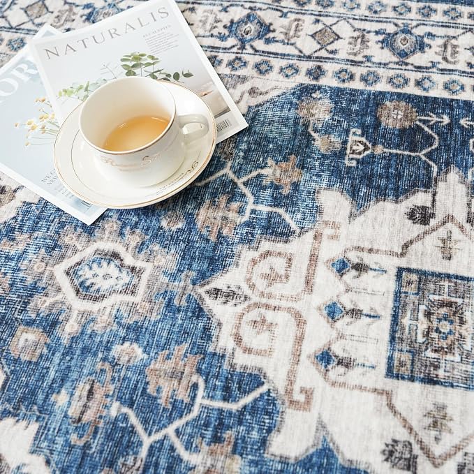 2x3 Washable Vintage Area Rug: Indoor Soft Entryway Rug - Image 5