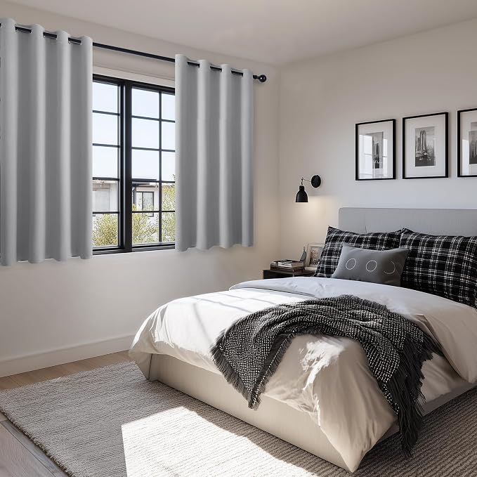 Blackout Curtains for Bedroom, 52 x 45 Inch, 2 Panels | Thermal Insulated & - Image 6