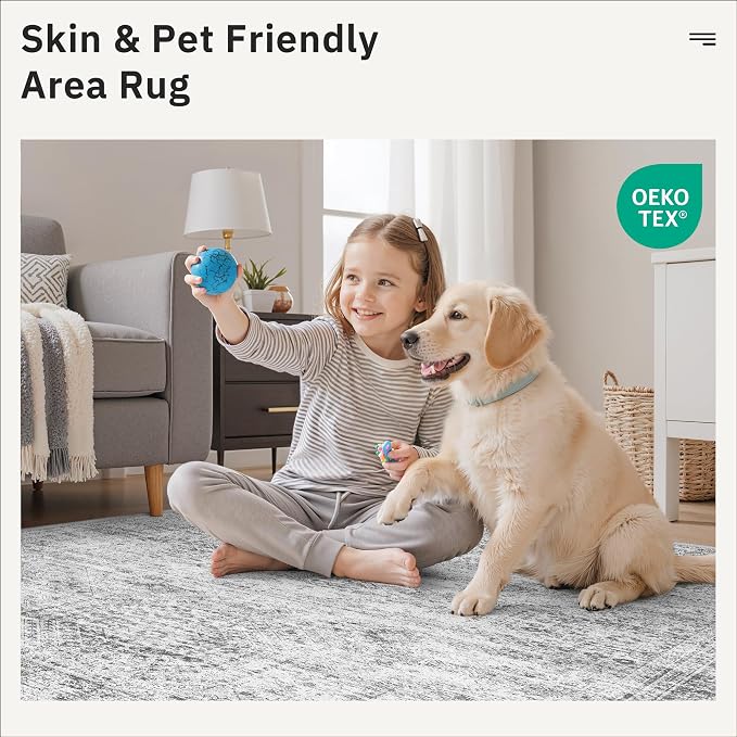 Soalmost Washable Hallway Runner Rug 4x8 Kitchen Entry Rugs Non-Slip, Foldable - Image 8