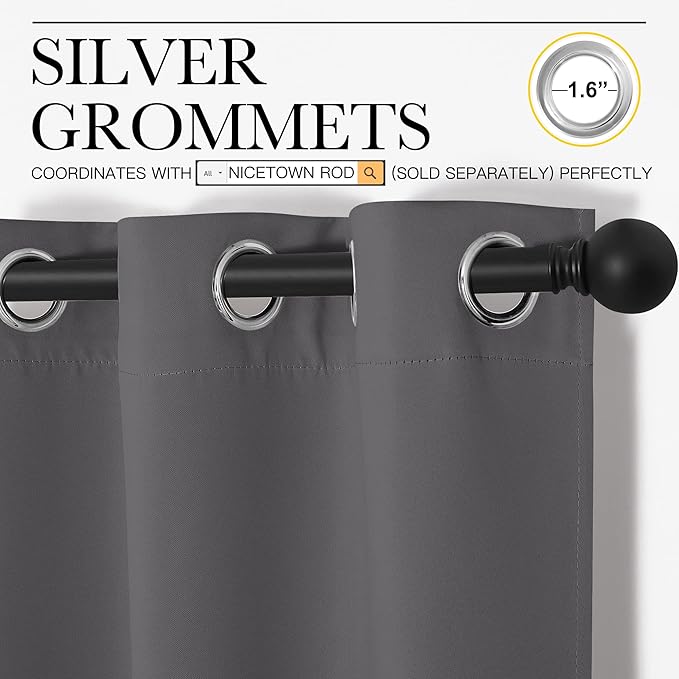 NICETOWN Thermal Insulated Grommet Blackout Curtains - Image 2