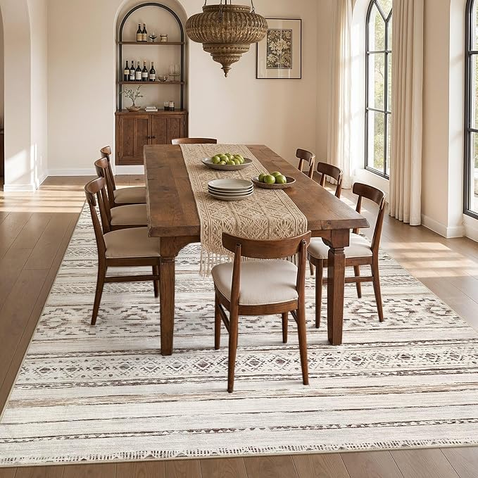 cotiled Boho 8x10 Area Rugs for Living Room: Large Moroccan Washable Rug | - Image 7
