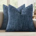 MIULEE Chenille Textured Throw Pillow Covers Blue Ashes 20x20 Set of 2 | Slubby by MIULEE