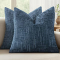 MIULEE Chenille Textured Throw Pillow Covers Blue Ashes 18x18 Set of 2 | Slubby by MIULEE