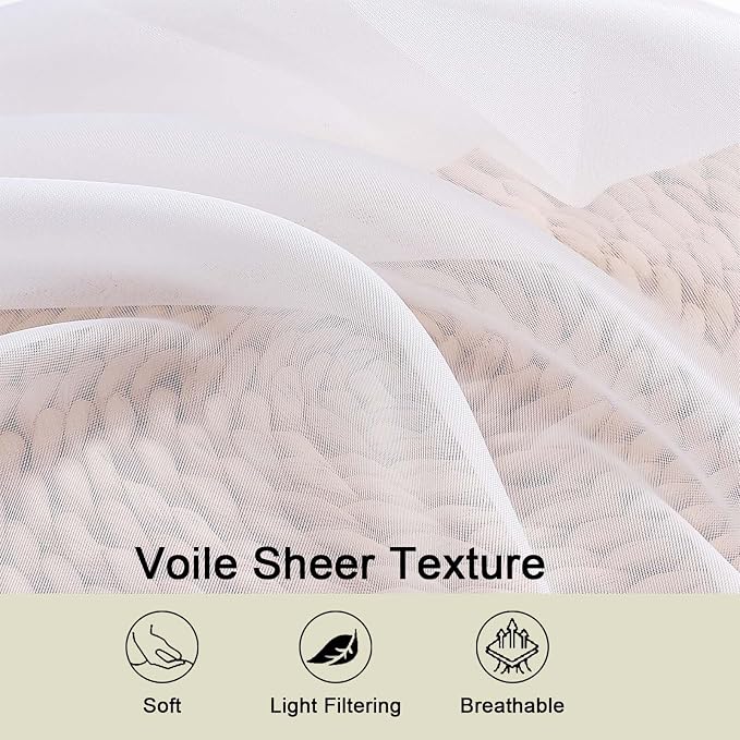 Extra Long Sheer White Curtains - Image 4
