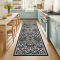 PLHXFR 2x6 Washable Runner Rug：Floral Indoor Kitchen Carpet Dark Black | by PLHXFRSoftAreaRugs