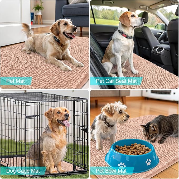 OLANLY Dog Door Mat for Muddy Paws 59x24, Super Absorbent Chenille Mud Mat | - Image 7